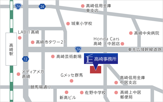 高崎事務所周辺地図